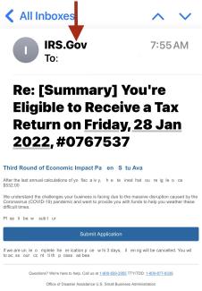 Example of scam email